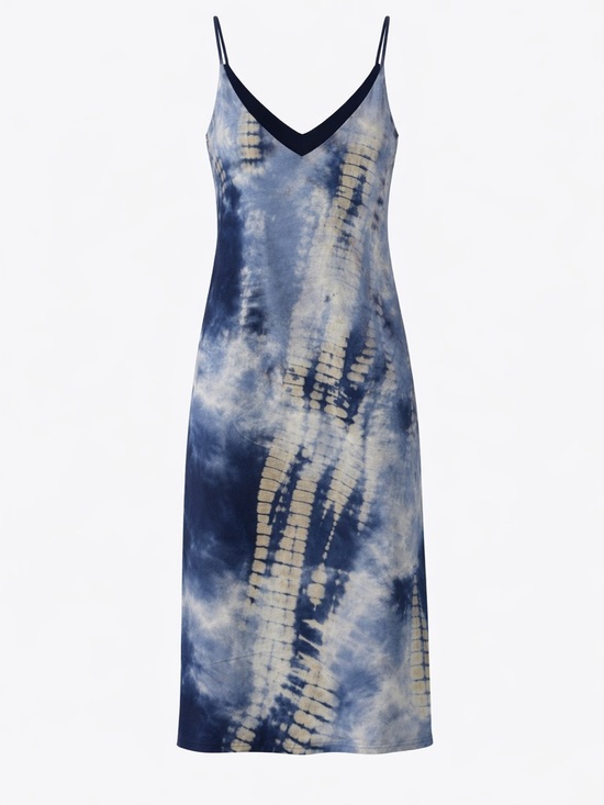 Final Touch Dresses & Skirts - Final Touch Tie-Dye Slip Dress in Navy, blue and beige - Women’s Medium